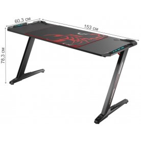 Компьютерный стол Eureka Z60 c RGB подсветкой черный