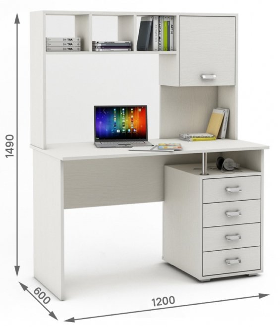 Компьютерный стол Имидж-53 белый