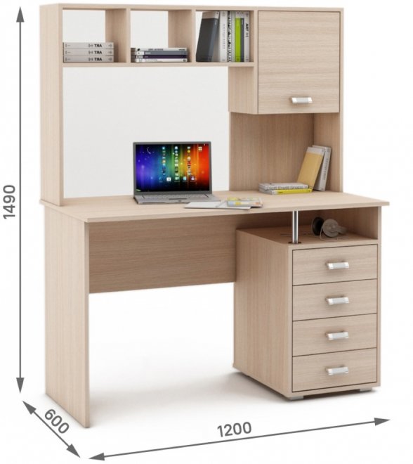 Компьютерный стол Имидж-53 дуб молочный