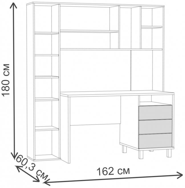 Компьютерный стол Комфорт 12.95 N дуб сонома / темно-серый
