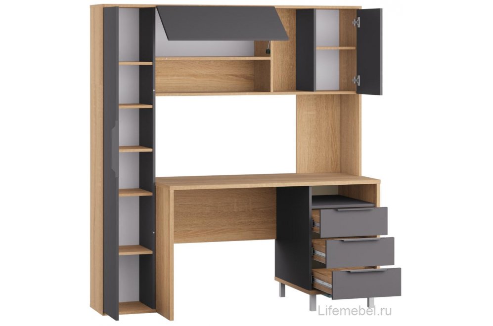 Компьютерный стол Комфорт 12.95 N дуб сонома / темно-серый