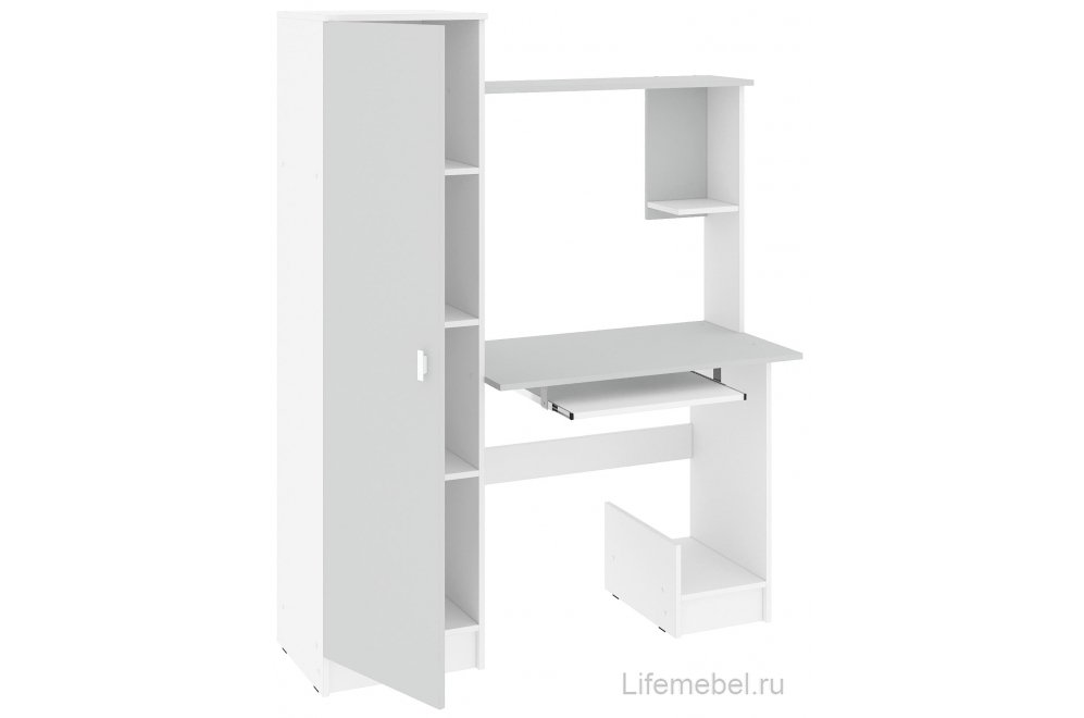 Компьютерный стол КС-004 белый / серый