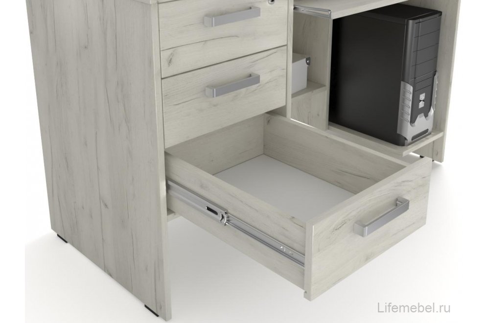 Компьютерный стол КС 12.01.1 119 см дуб крафт белый