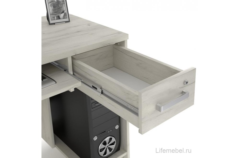 Компьютерный стол КС 16.01.1 99 см дуб крафт белый