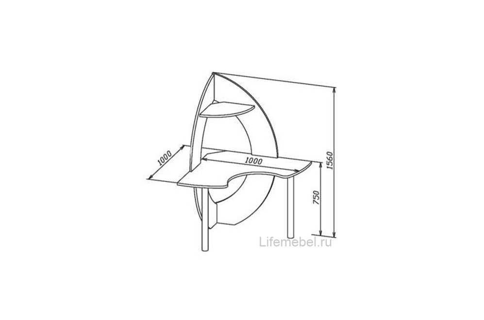 Компьютерный стол КСТ-101 схема