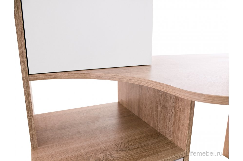 Компьютерный стол КСТ-16 левый дуб сонома / белый