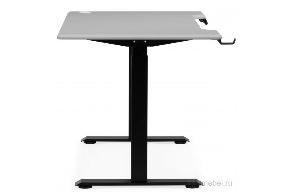 Компьютерный стол Маркос 140х80 светло-серый / черный