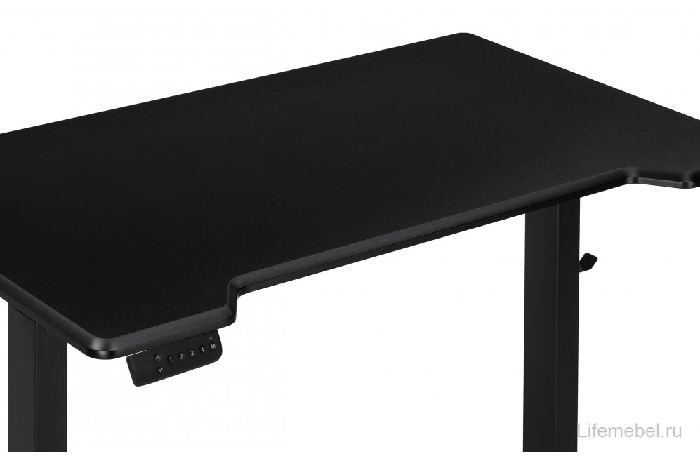 Компьютерный стол Маркос с механизмом подъема 120х75х75 черный /шагрень черная