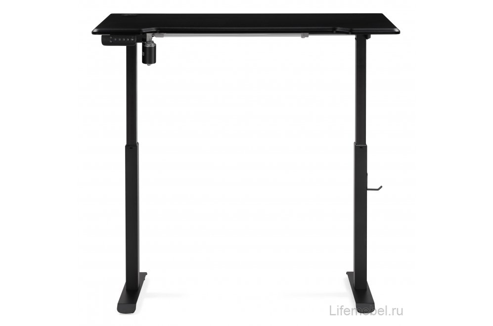Компьютерный стол Маркос с механизмом подъема 120х75х75 черный /шагрень черная