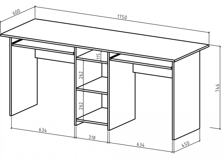 Компьютерный стол Найт-10К молочный дуб