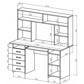Компьютерный стол Найт-8К с надстройкой