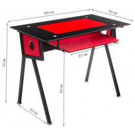 Компьютерный стол Rubin red grained / black