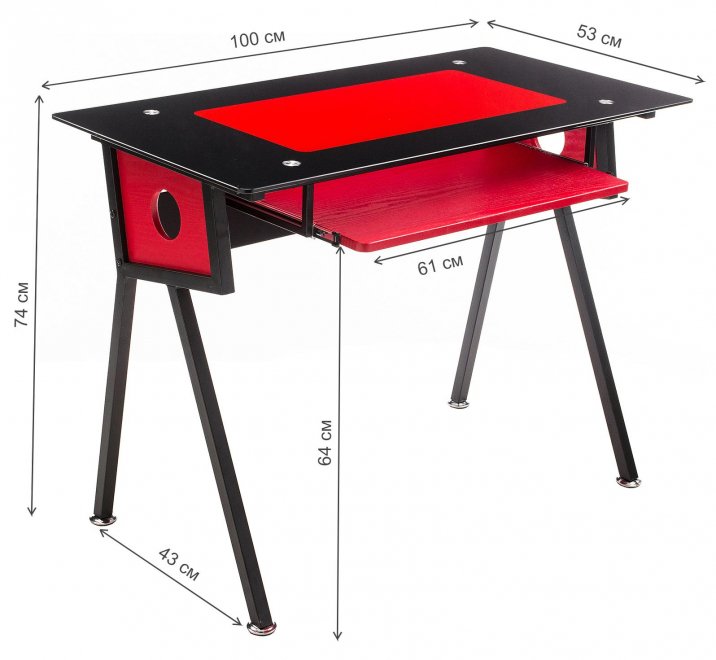 Компьютерный стол Rubin red grained / black