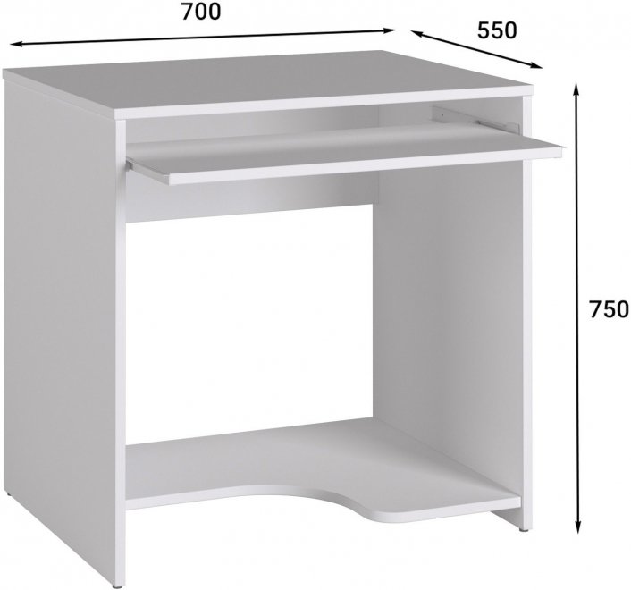 Компьютерный стол С-233 белый структурный