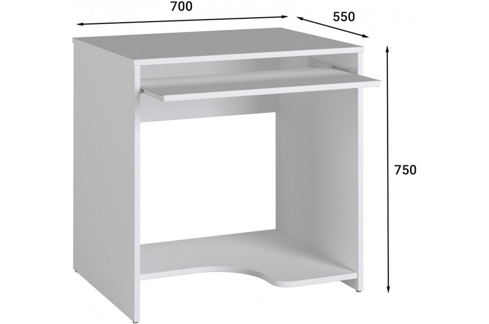 Компьютерный стол С-233 белый структурный