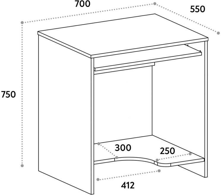 Компьютерный стол С-233 блэквуд сатиновый