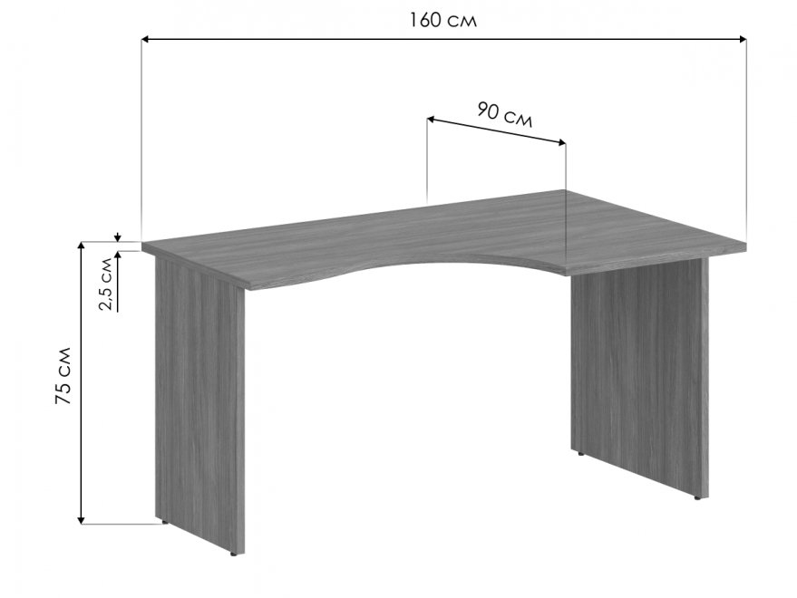 Компьютерный стол SG.422.OL.R дуб светлый
