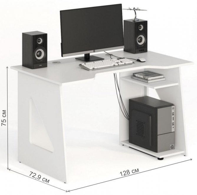 Компьютерный стол СКП-4 GL-4 белый