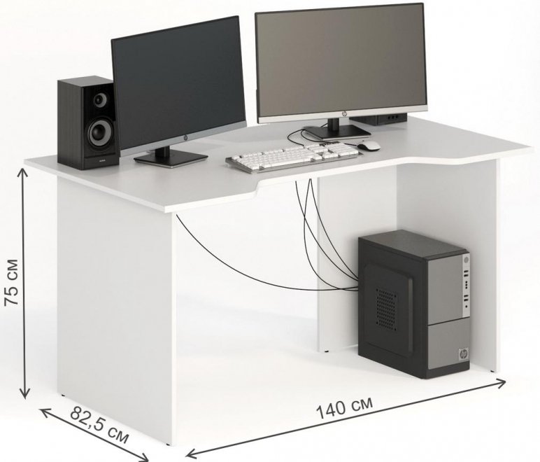 Компьютерный стол СКП-7 GL-7 белый