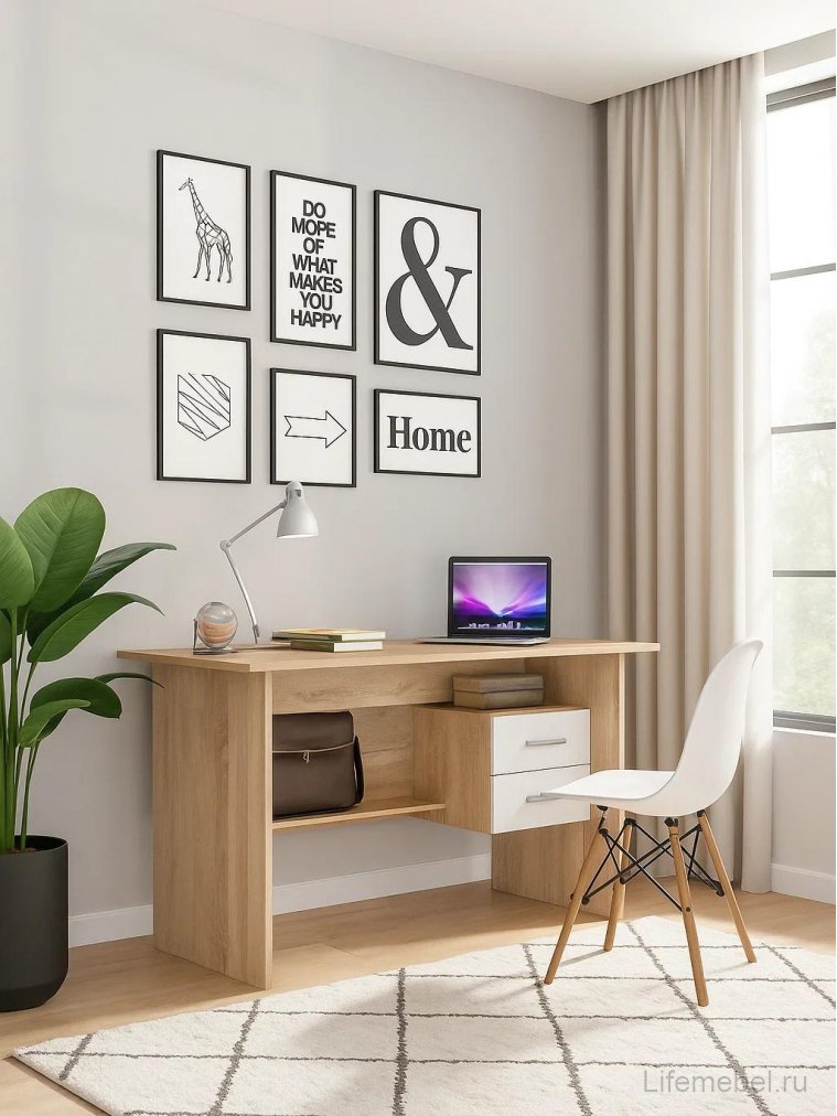 Компьютерный стол СПМ-07.1 Дуб Сонома / Белый