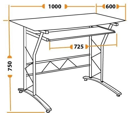 Компьютерный стол ST-F1018 стекло тонированное