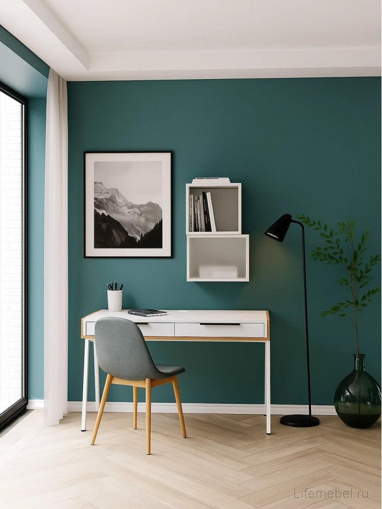 Письменный стол Рокс 116х65х77 белый / дуб вотан / белый