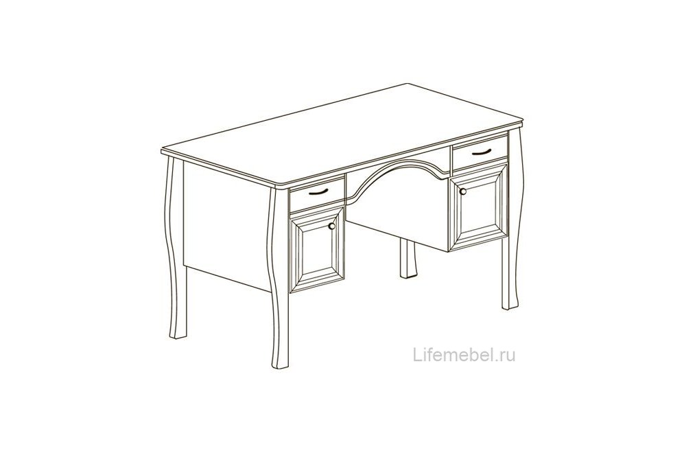 Письменный стол Алиса №551 кремовый белый