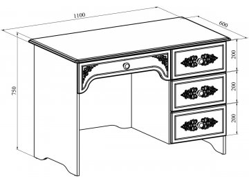 Письменный стол Ассоль АС-6 левый