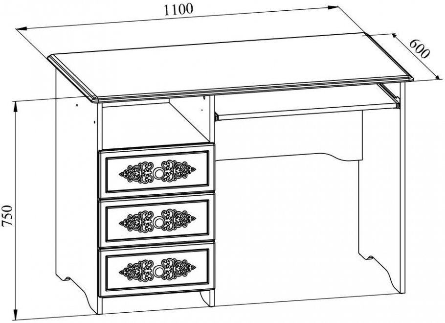 Письменный стол Ассоль плюс АС-241К ваниль