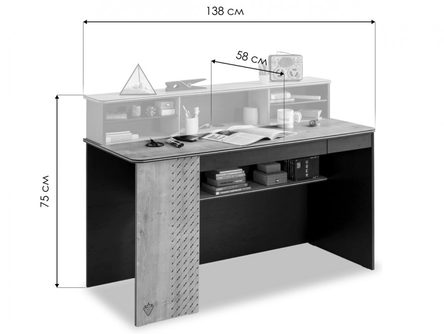 Письменный стол Black L черный / тис