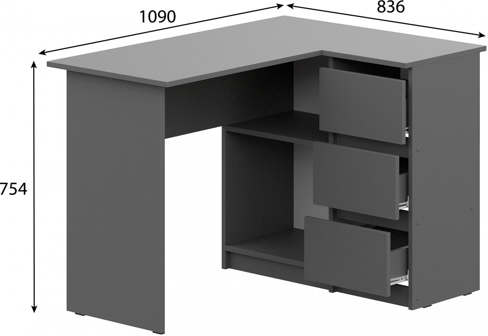 Письменный стол Денвер графит серый