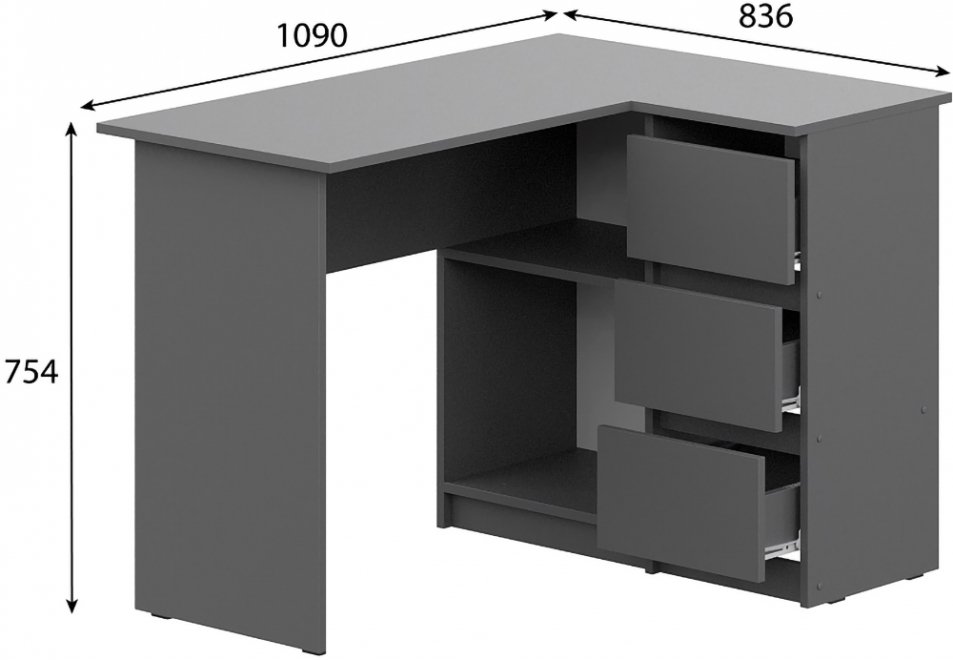 Письменный стол Денвер графит угловой