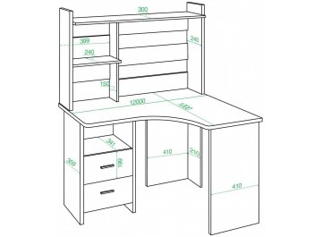 Письменный стол Домино Lite СКЛ-Угл120+НКЛ-120 Ш-Ч левый