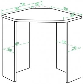 Письменный стол Домино Lite СКЛ-Угл70 Ш-Ч