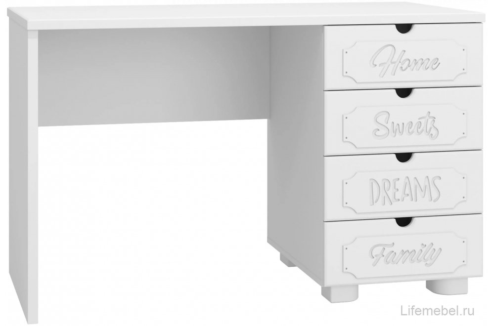 Письменный стол ДримСтар ДС-010 белое дерево комплектация 2