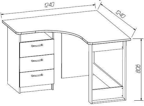 Письменный стол Джимми угловой бирюза / джимми
