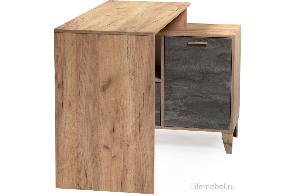 Письменный стол Эго Ст-2 на ножках дуб крафт золотой / камень темный