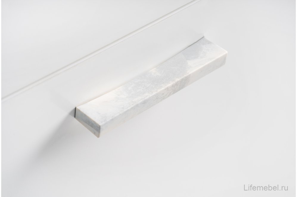 Письменный стол Эго Ст-3 на ножках бетон светлый / белый глянец