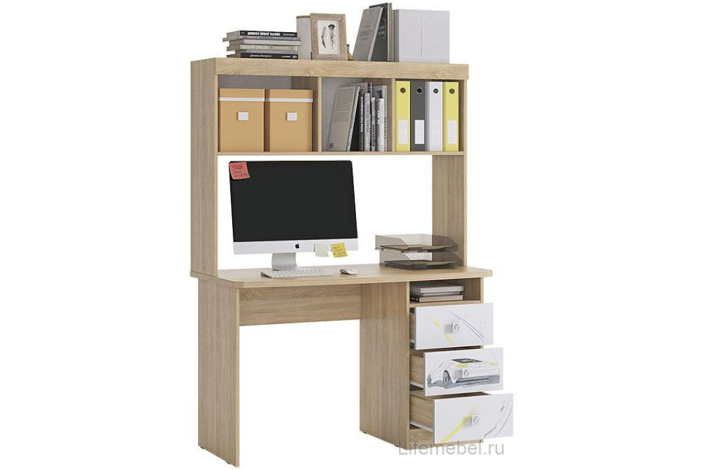 Письменный стол Форсаж дуб сонома / белый