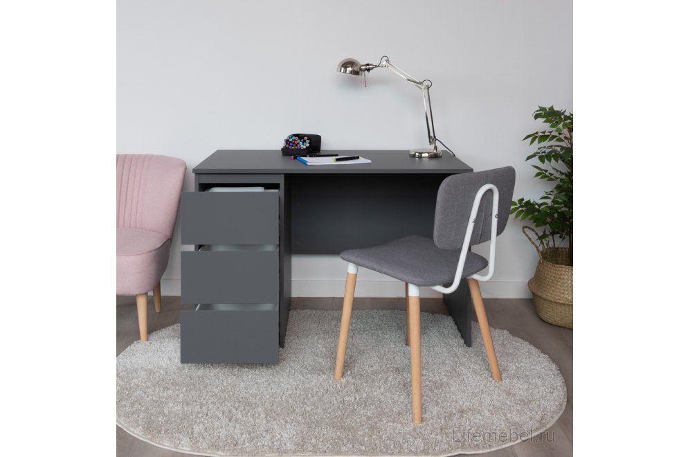 Письменный стол Кастор 151х65 3 ящика серый