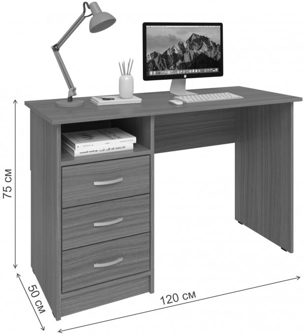 Письменный стол Хит-3 вишня / дуб молочный