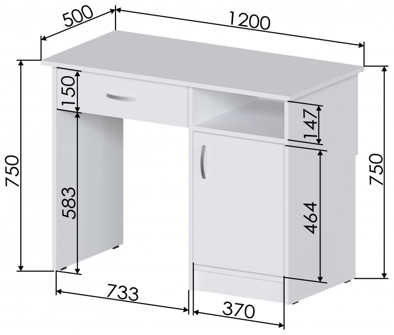 Письменный стол Хит-8 белый