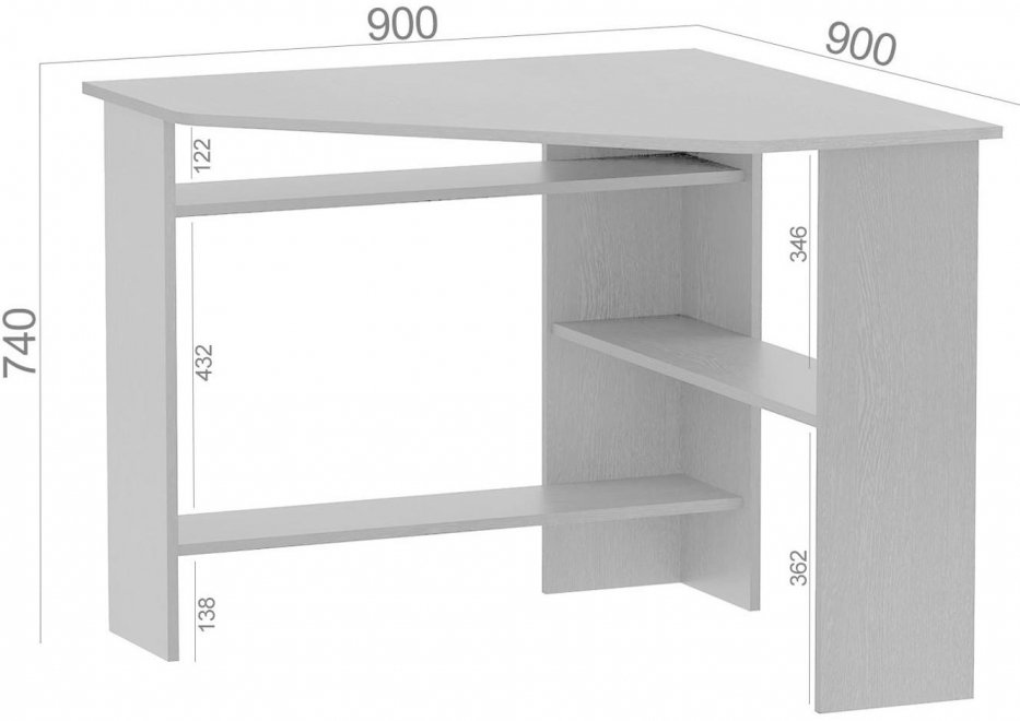 Письменный стол КСТ-02 дуб сонома