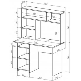 Письменный стол Лайт-2 с надстройкой