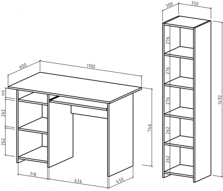 Письменный стол Лайт-2К 145 белый