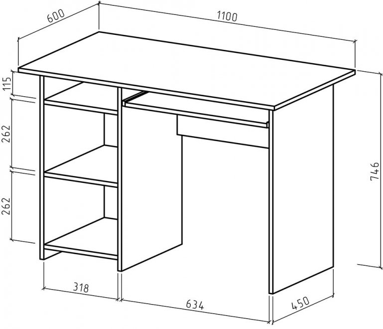 Письменный стол Лайт-2К белый
