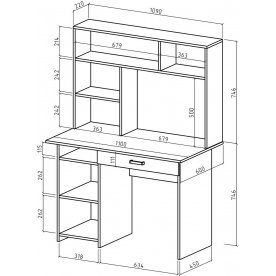 Письменный стол Лайт-2Я с надстройкой