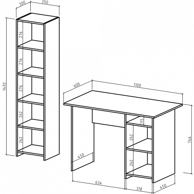 Письменный стол Лайт-3 белый