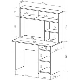 Письменный стол Лайт-3 с надстройкой