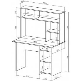 Письменный стол Лайт-3 с надстройкой